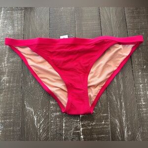 J. CREW NWT Ribbed-trim hipster full-coverage bikini bottom in Wild Hibiscus L‎